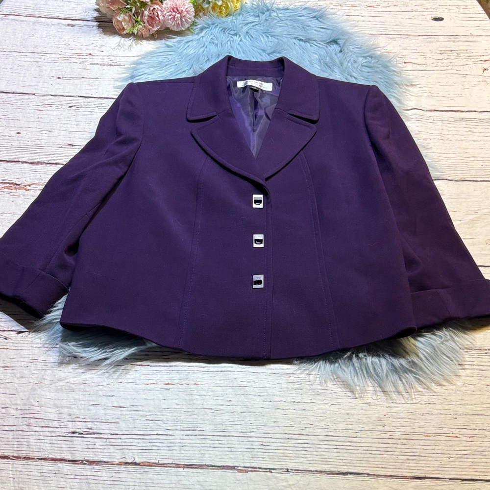 TAHARI Plum Purple Blazer Jacket sz 18